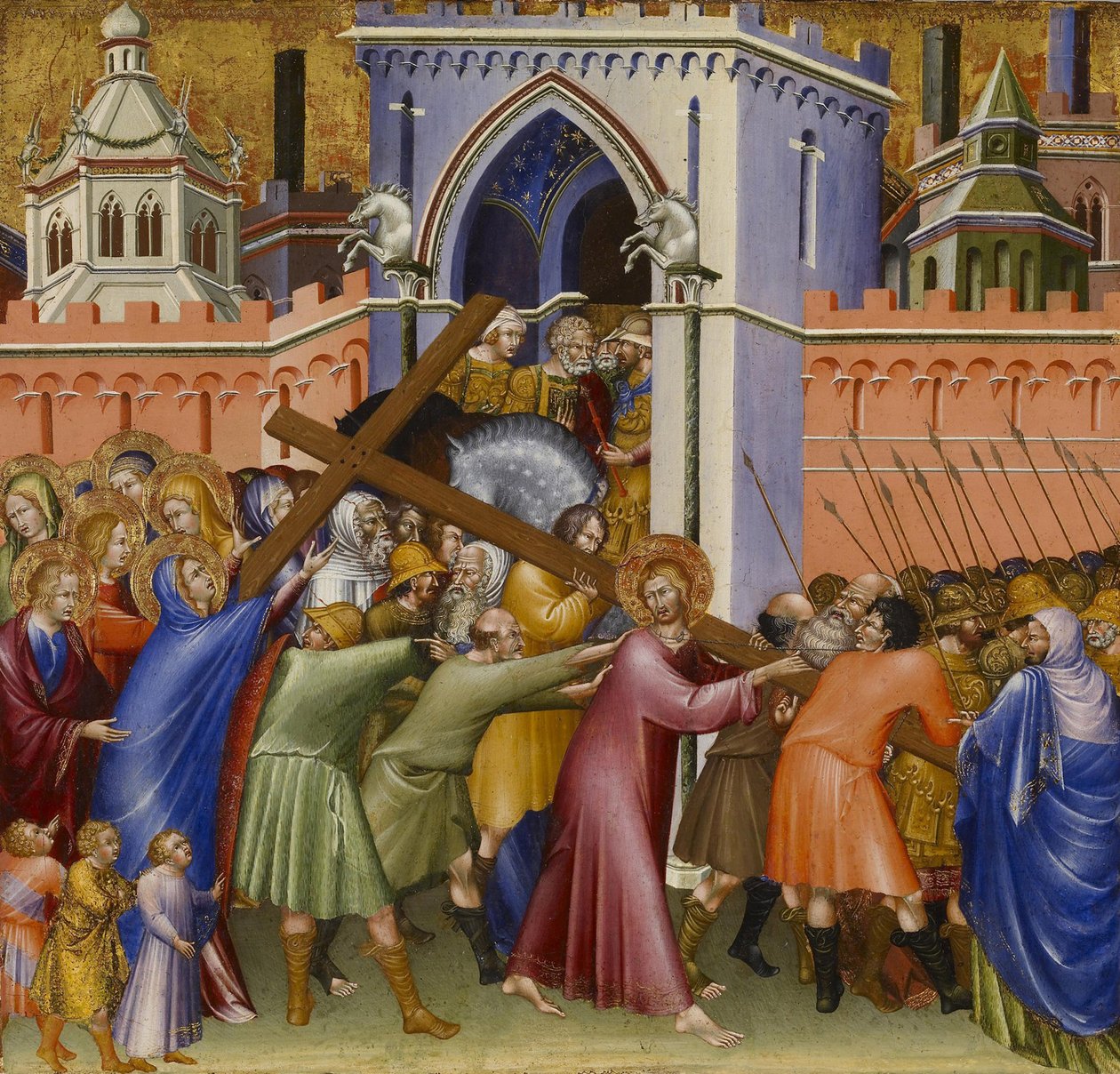 Kristus på vej til Golgata, fra Malavolti-altertavlen, 1426 af Giovanni di Paolo di Grazia