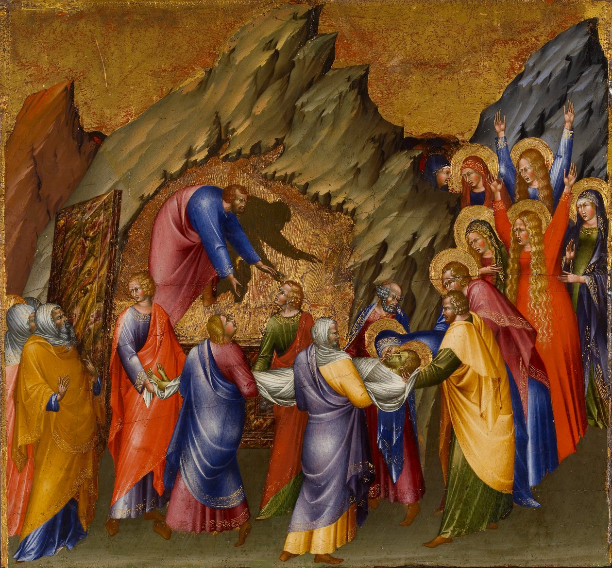Kristi gravlæggelse, fra Malavolti-altertavlen af Giovanni di Paolo di Grazia