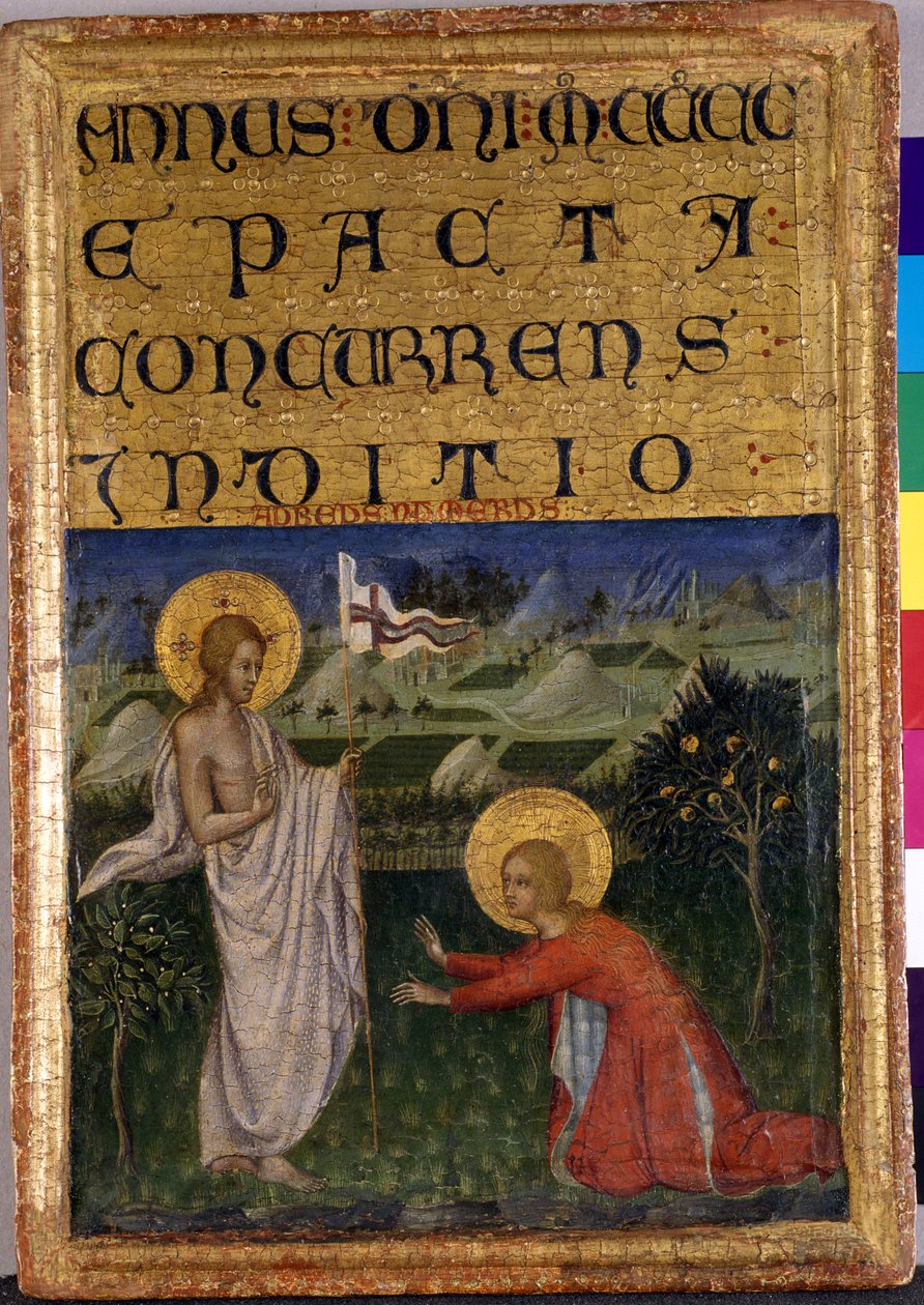 Noli me tangere, ca. 1450 (tempera på poppeltræ) af Giovanni di Paolo di Grazia