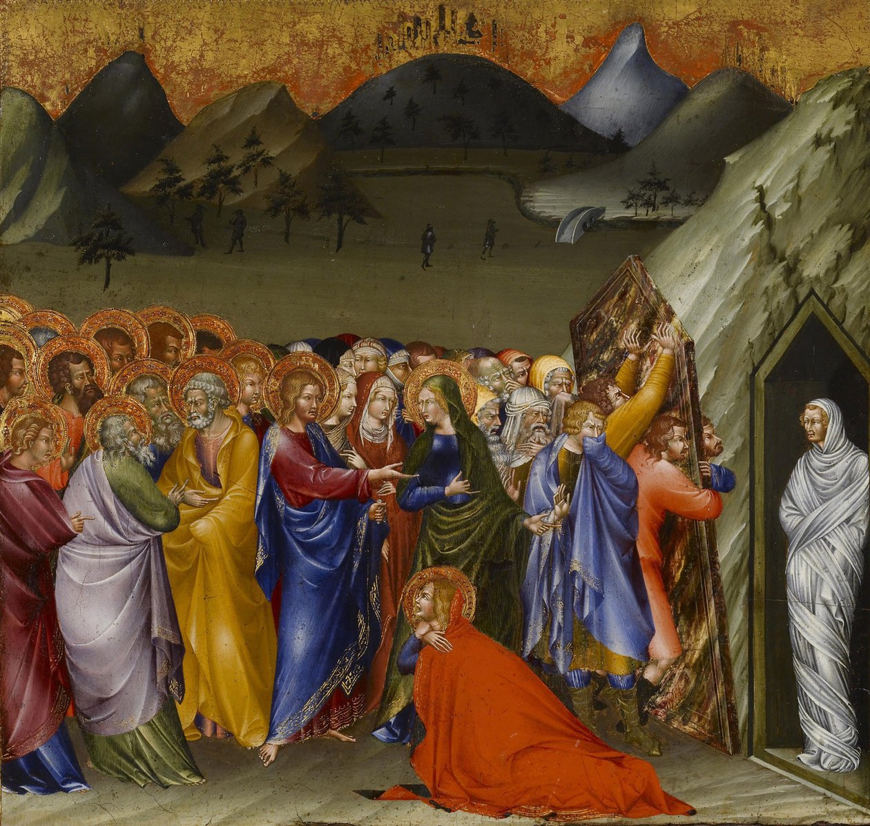 The Raising of Lazarus, 1426 (tempera og bladguld på panel) af Giovanni di Paolo di Grazia