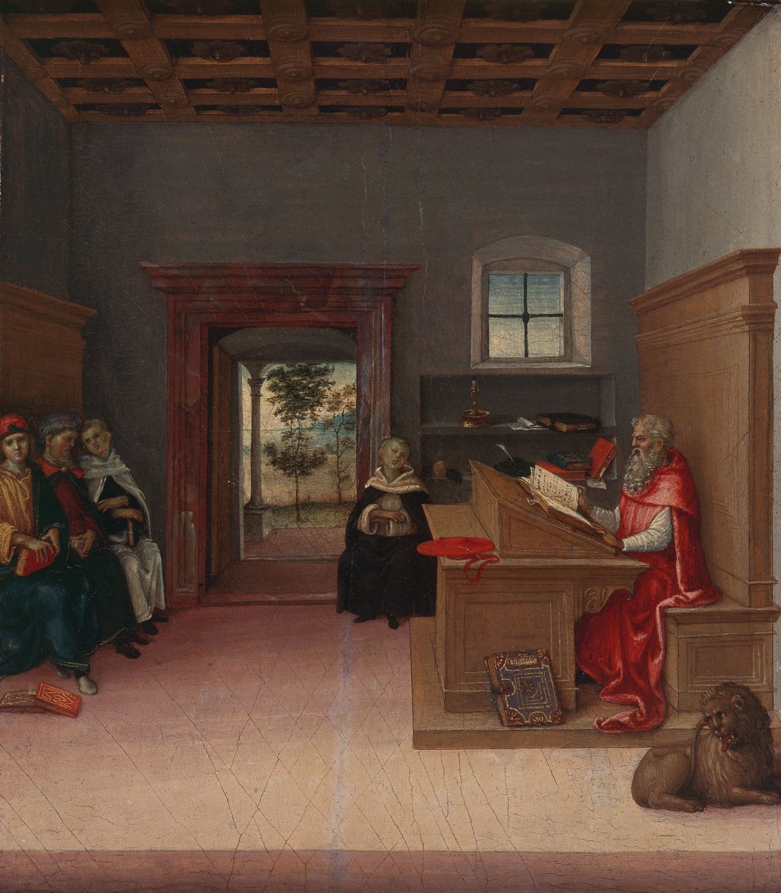 Hieronymus i studiet, ca. 1500-04 (olie på træ) af Giovanni di Pietro (c.1450 1529)