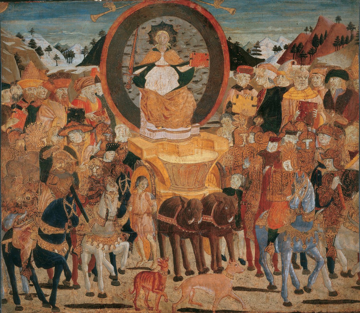 Le triomphe de la gloire - Berømmelsens triumf - (Lo Scheggia) Giovanni di Ser Giovanni (1406-1486). Tempera på panelet af Giovanni di Ser Giovanni Scheggia