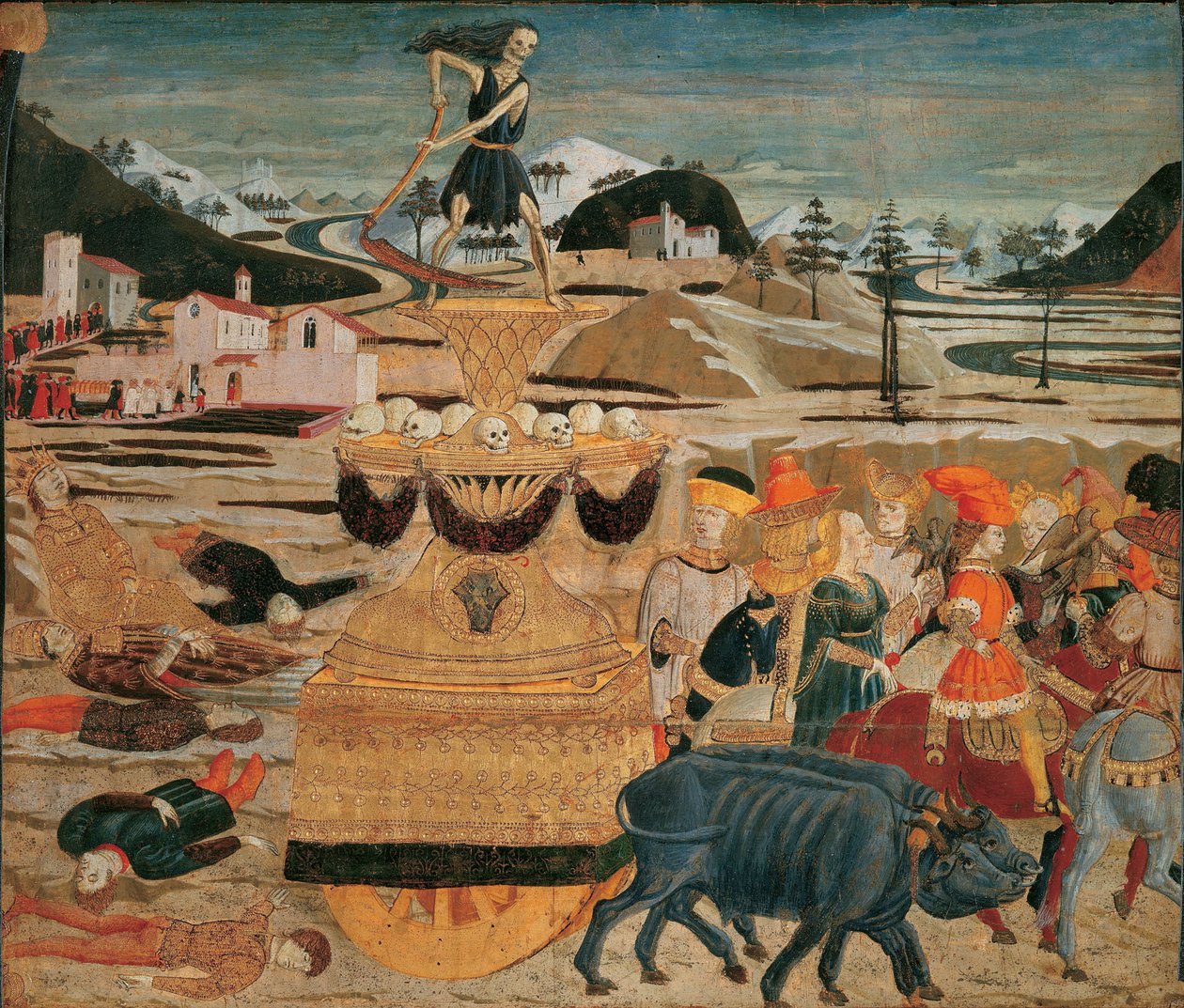 Le triomphe de la mort - Dødens triumf - (Lo Scheggia) Giovanni di Ser Giovanni (1406-1486). Tempera på panelet af Giovanni di Ser Giovanni Scheggia