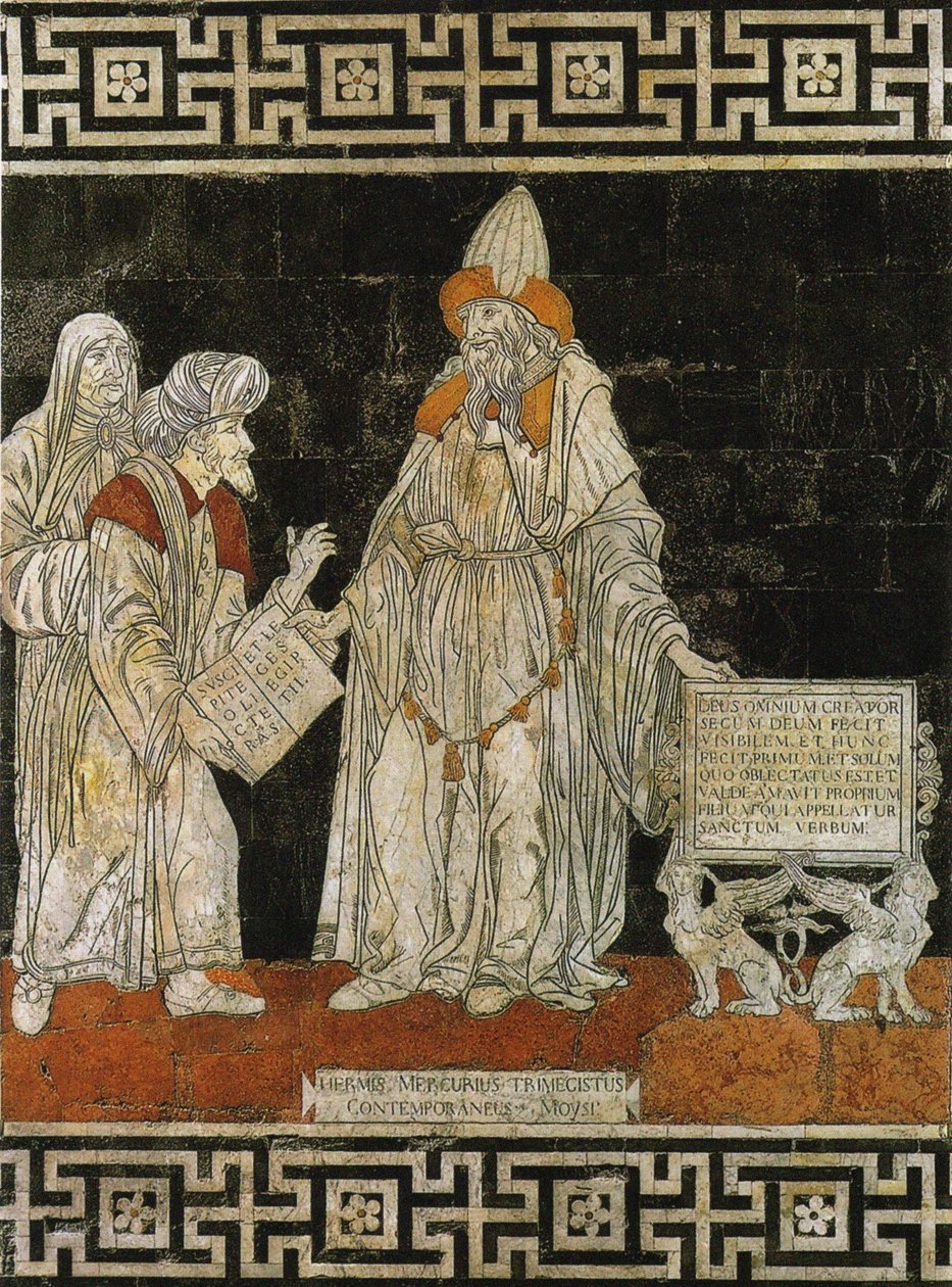 Hermes Trismegistus. Gulvmosaik i katedralen i Siena, 1488. af Giovanni di Stefano