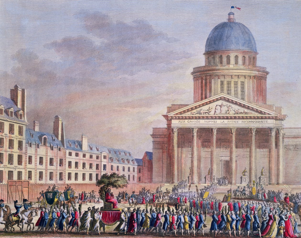 Apotheosis og begravelsesprocession af Jean-Jacques Rousseau (1712-78) til Pantheon, Paris, 21. oktober 1794 af Karl Girardet