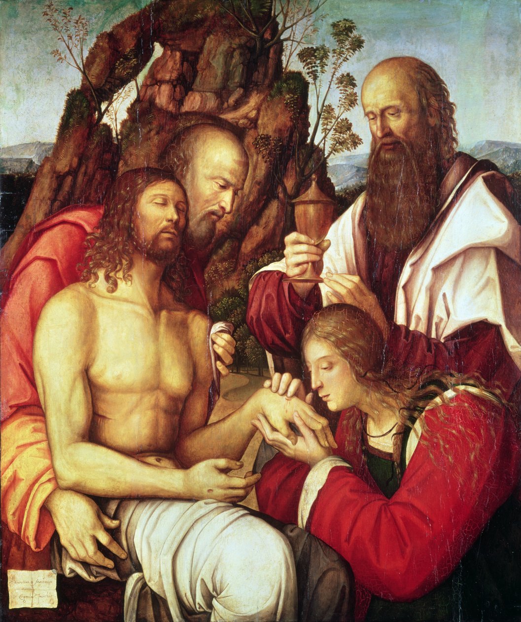 Klagesangen over den døde Kristus (panel) af Girolamo Marchesi da Cotignola