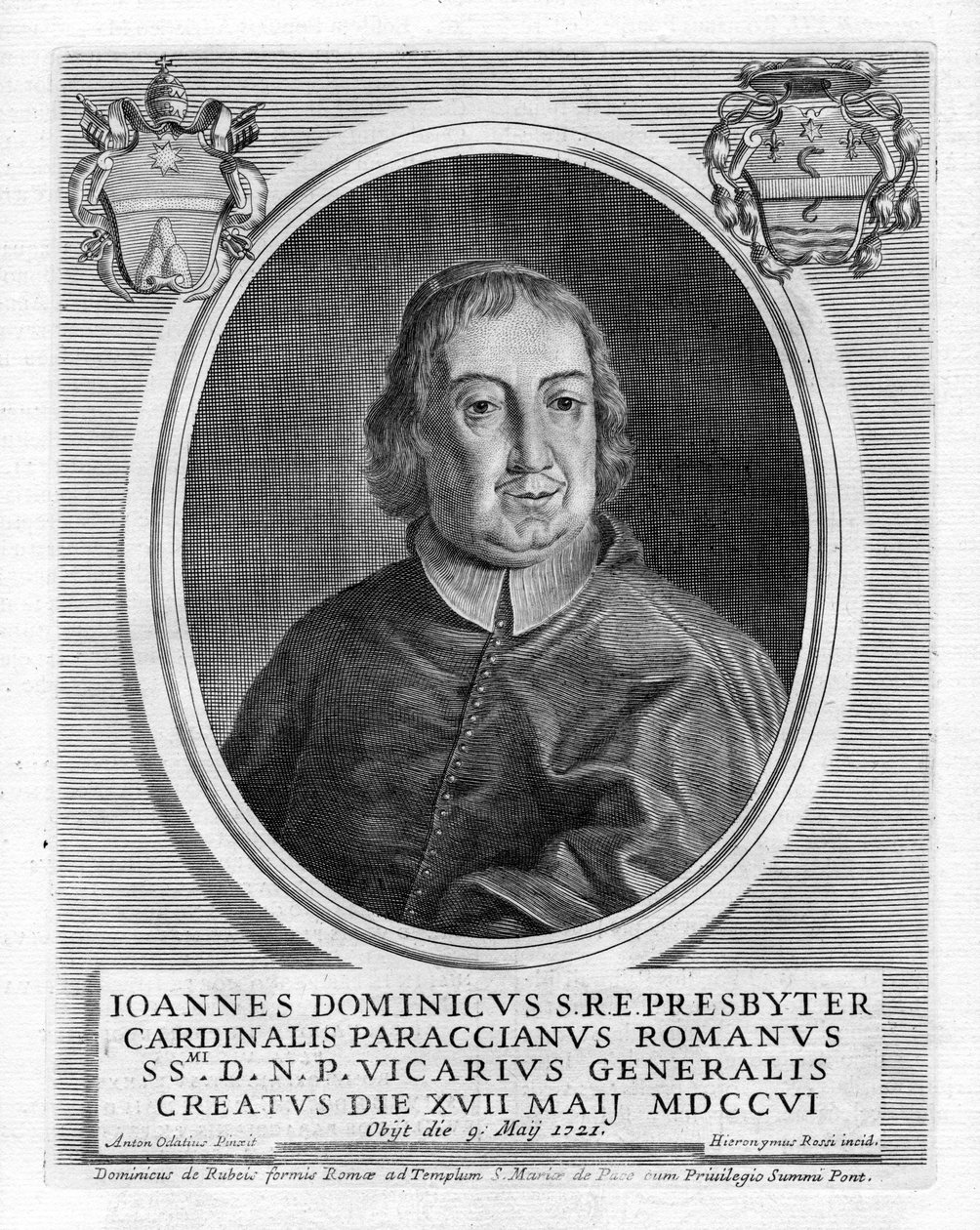 graveret portræt af Girolamo Rossi