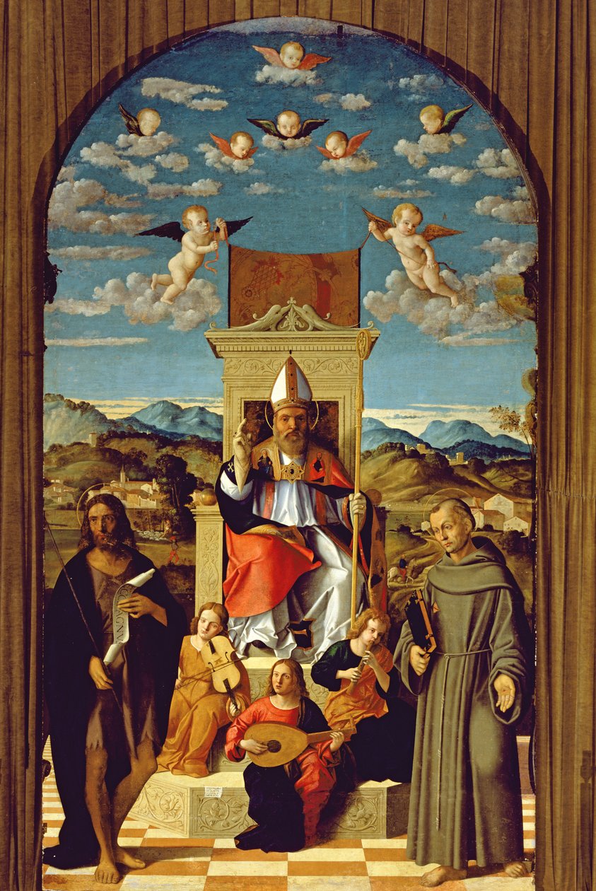 St. Thomas a Becket (1118-70) Tronet med SS. Frans og Johannes Døberen 1520 af Girolamo Da Santa Croce