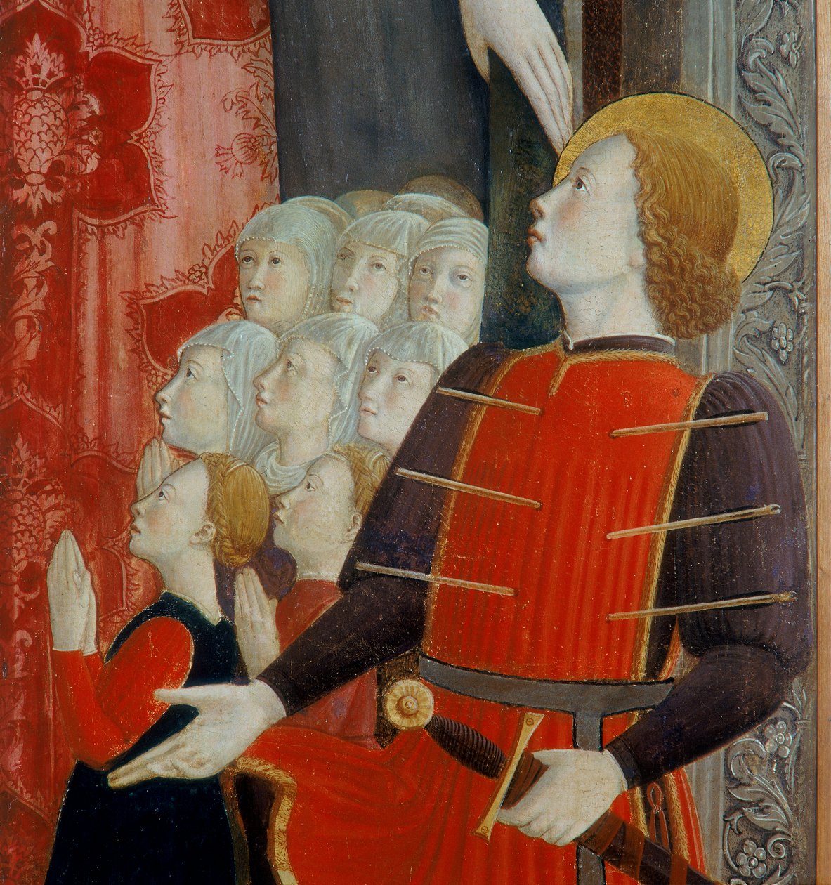 Sebastian, Madonna della Misericordia med den hellige Venantius og den hellige Sebastian, 1463 af Girolamo Giovanni