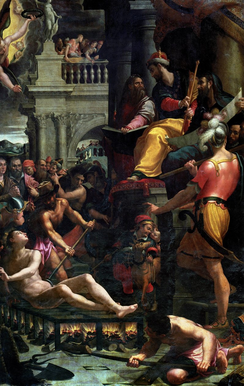 The Martyrium of St. Lawrence, 1573 af Girolamo Macchietti