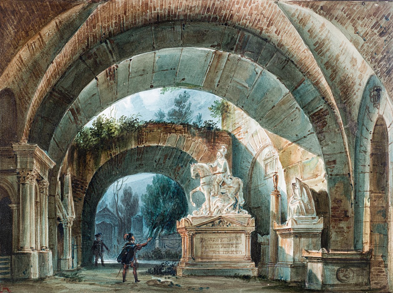 Scenedesign til operaen Don Giovanni af Wolfgang Amadeus Mozart. af Girolamo Magnani
