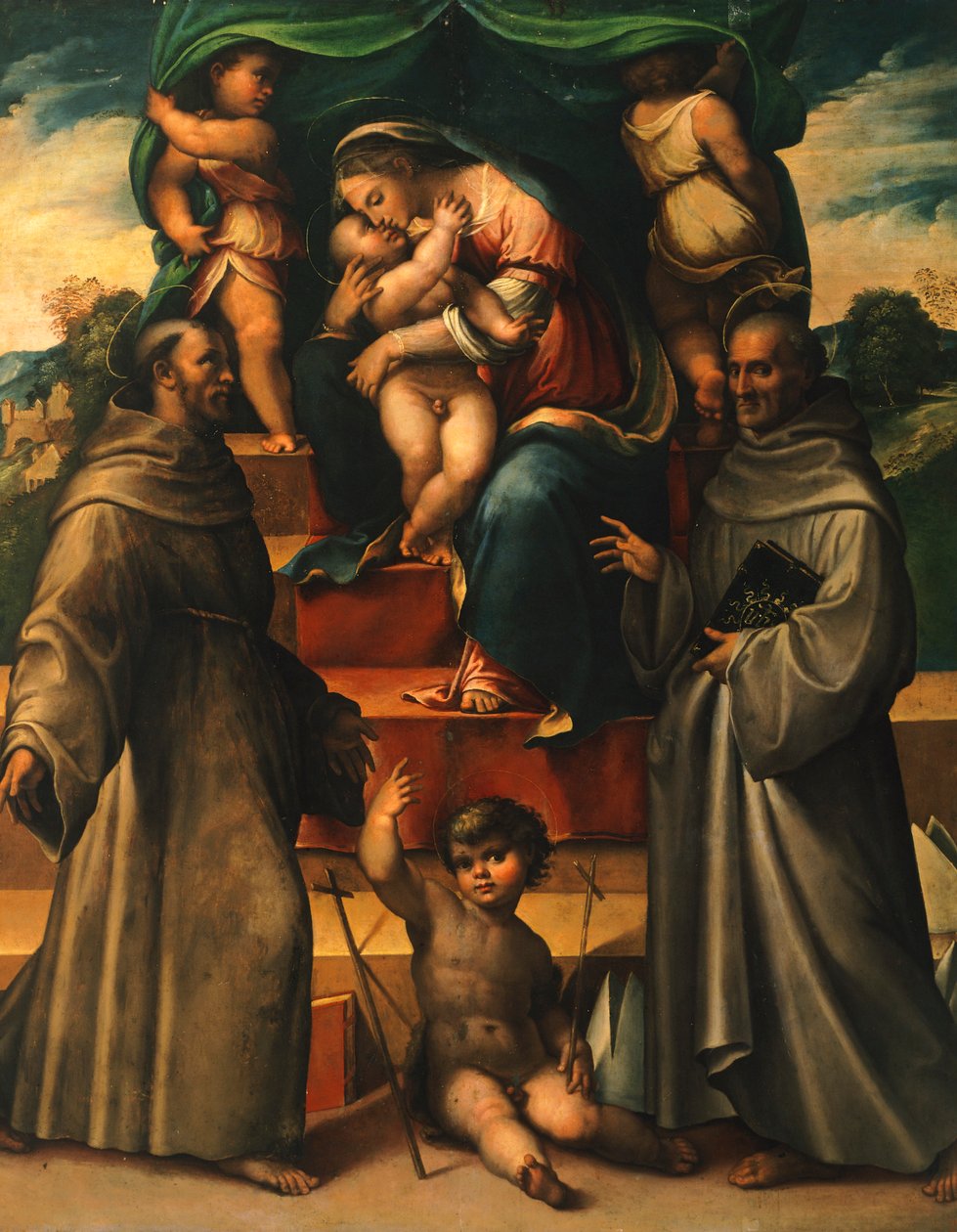 Madonna med barn og hellige, af Girolamo Marchesi da Cotignola (1471-ca 1540) af Girolamo Marchesi da Cotignola