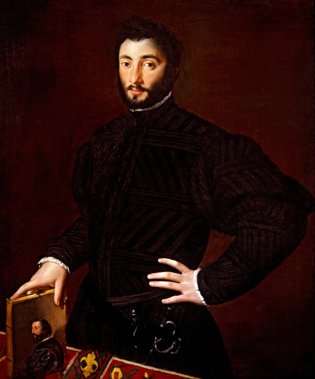 Portræt af en ung mand af Girolamo Mazzola Bedoli