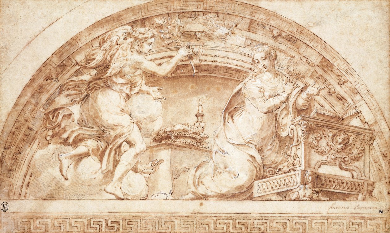 Bebudelsen: Et design til en Lunette, af Girolamo Mazzola Bedoli