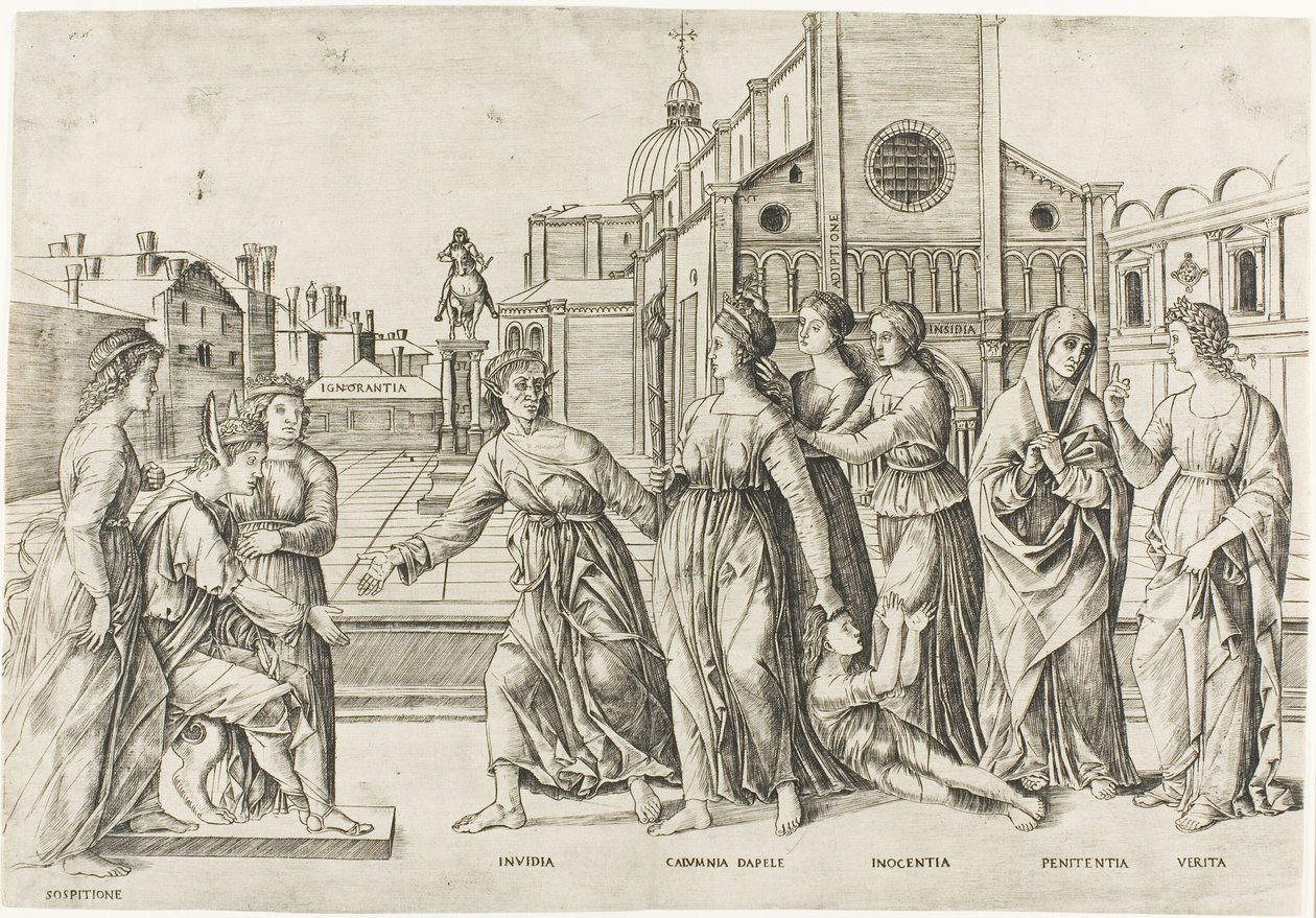 Calumny of Apelles af Girolamo Mocetto