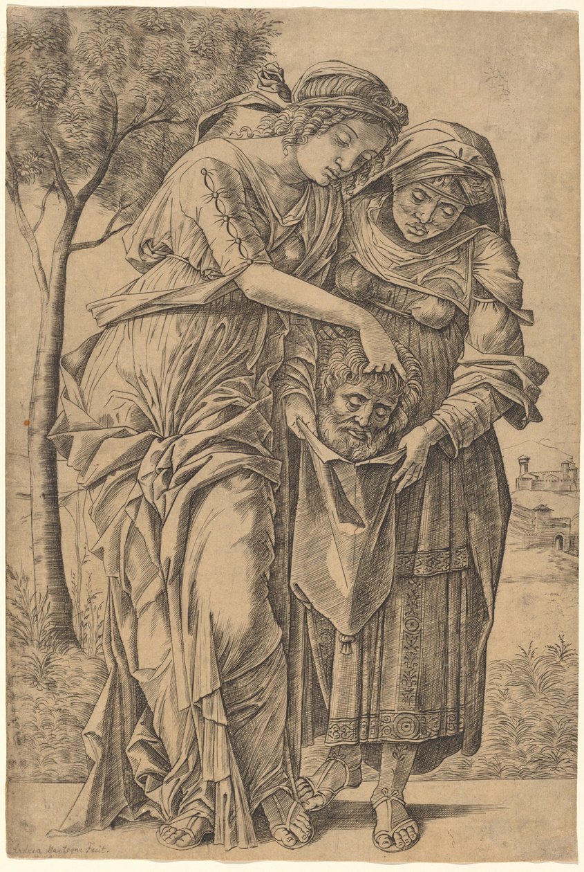 Judith med hovedet af Holofernes af Girolamo Mocetto after Andrea Mantegna