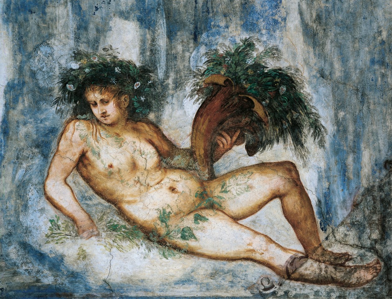 Allegory of Spring, Detalje af fresker af Girolamo Romanino (ca 1484-efter 1559), bestilt af Bernardo Clesio af Girolamo Romanino