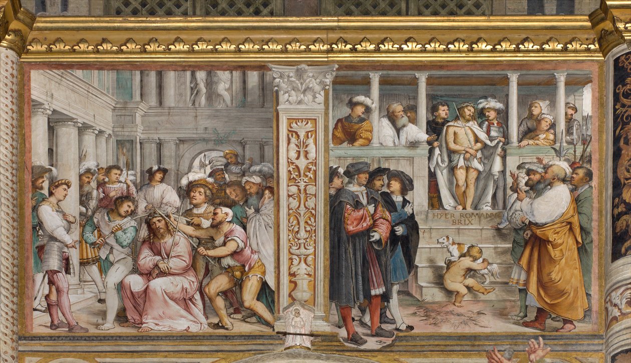 Central Aave, Fjerde Sydspan, Coronation of Thorns, Ecce Homo, Girolamo Romanino af Girolamo Romanino