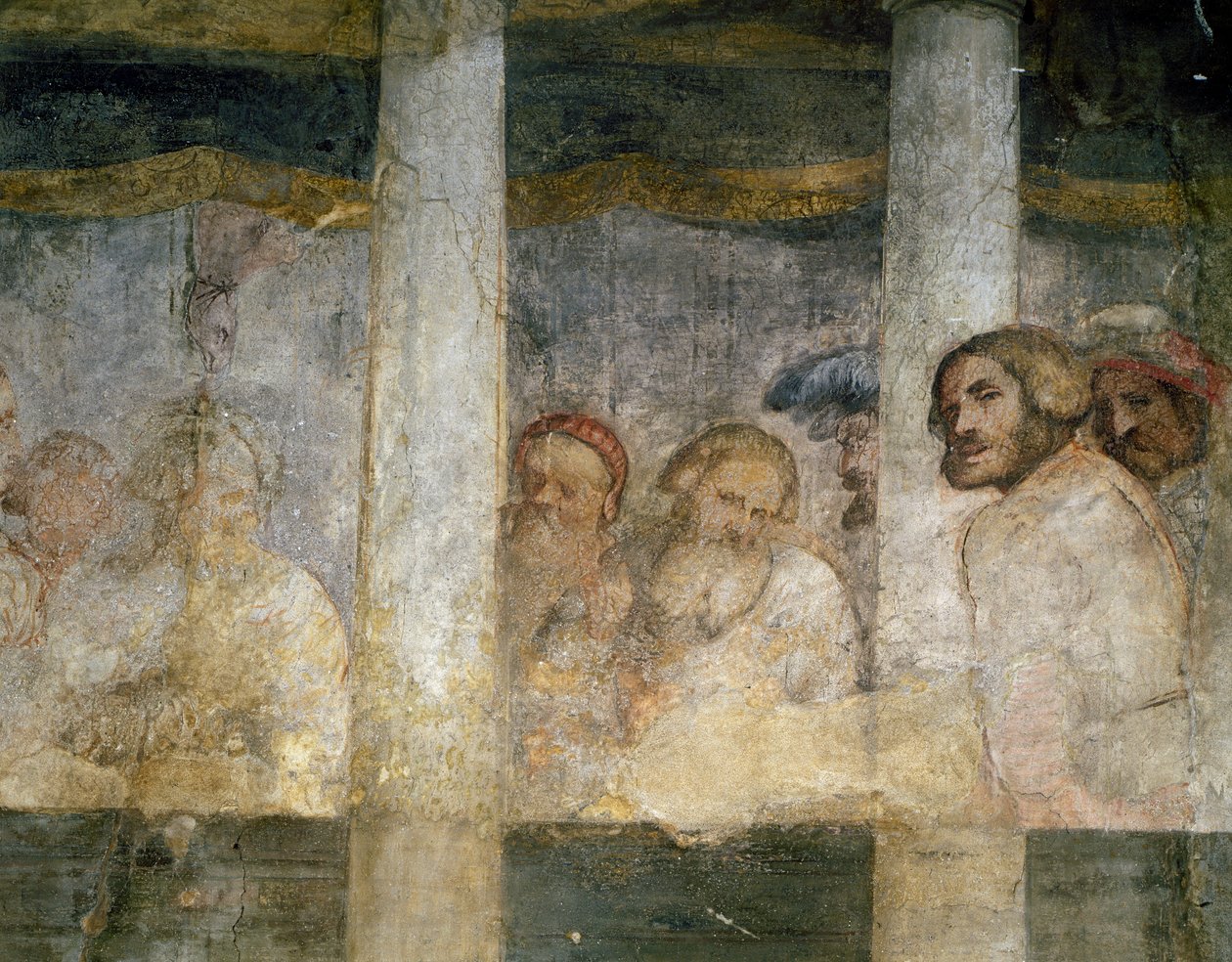 Detalje fra fresco af Romanino Girolamo (ca 1484-1566), Sant
