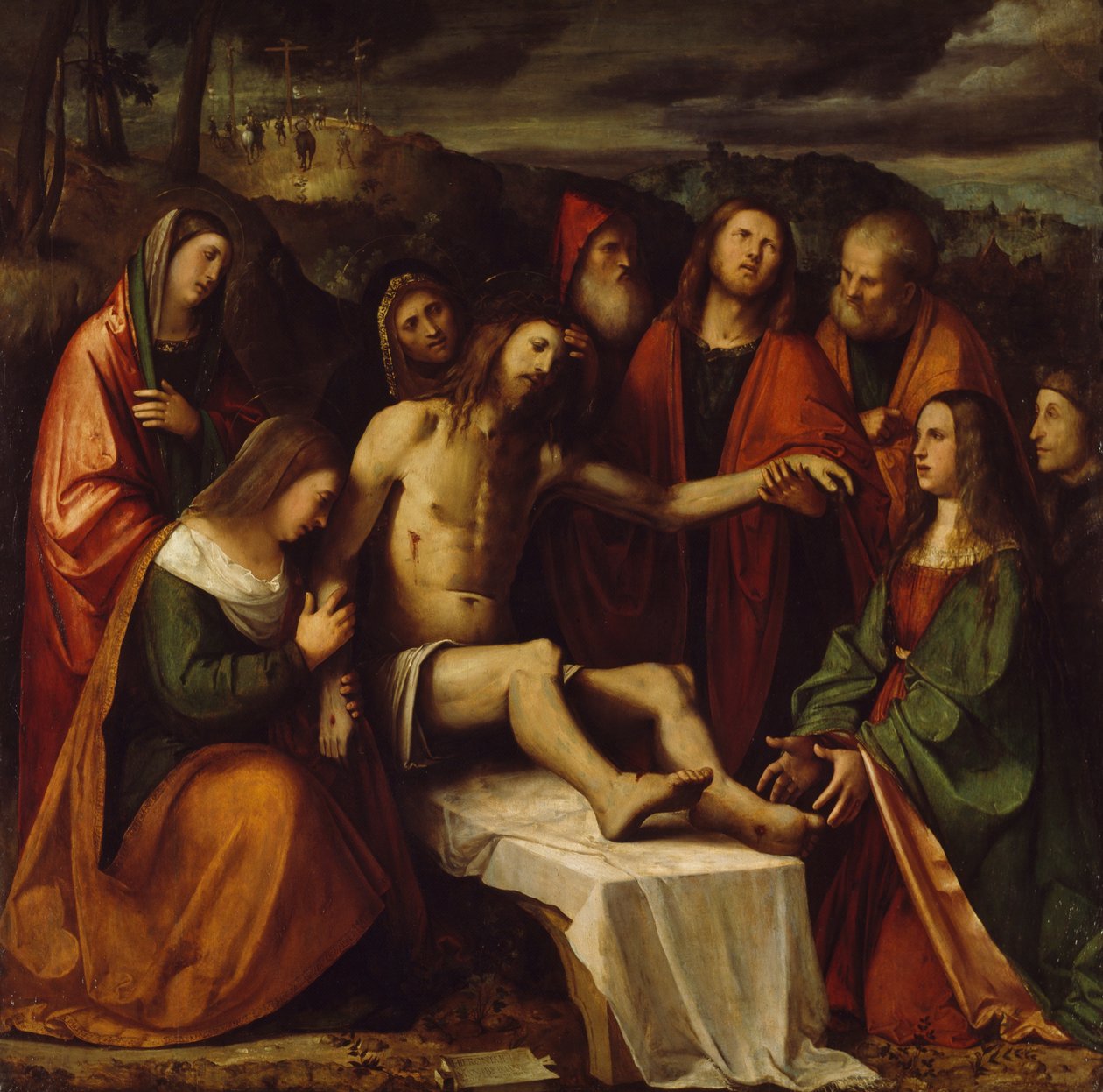 Pieta af Girolamo Romanino (ca 1484-efter 1562), olie på lærred af Girolamo Romanino