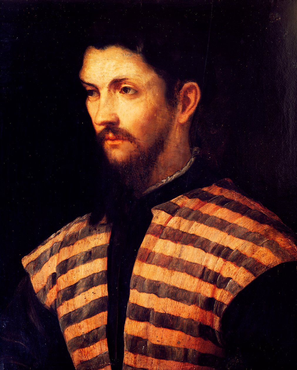Portræt af en mand, af Girolamo Romano (1485-1560), olie på lærred. af Girolamo Romanino