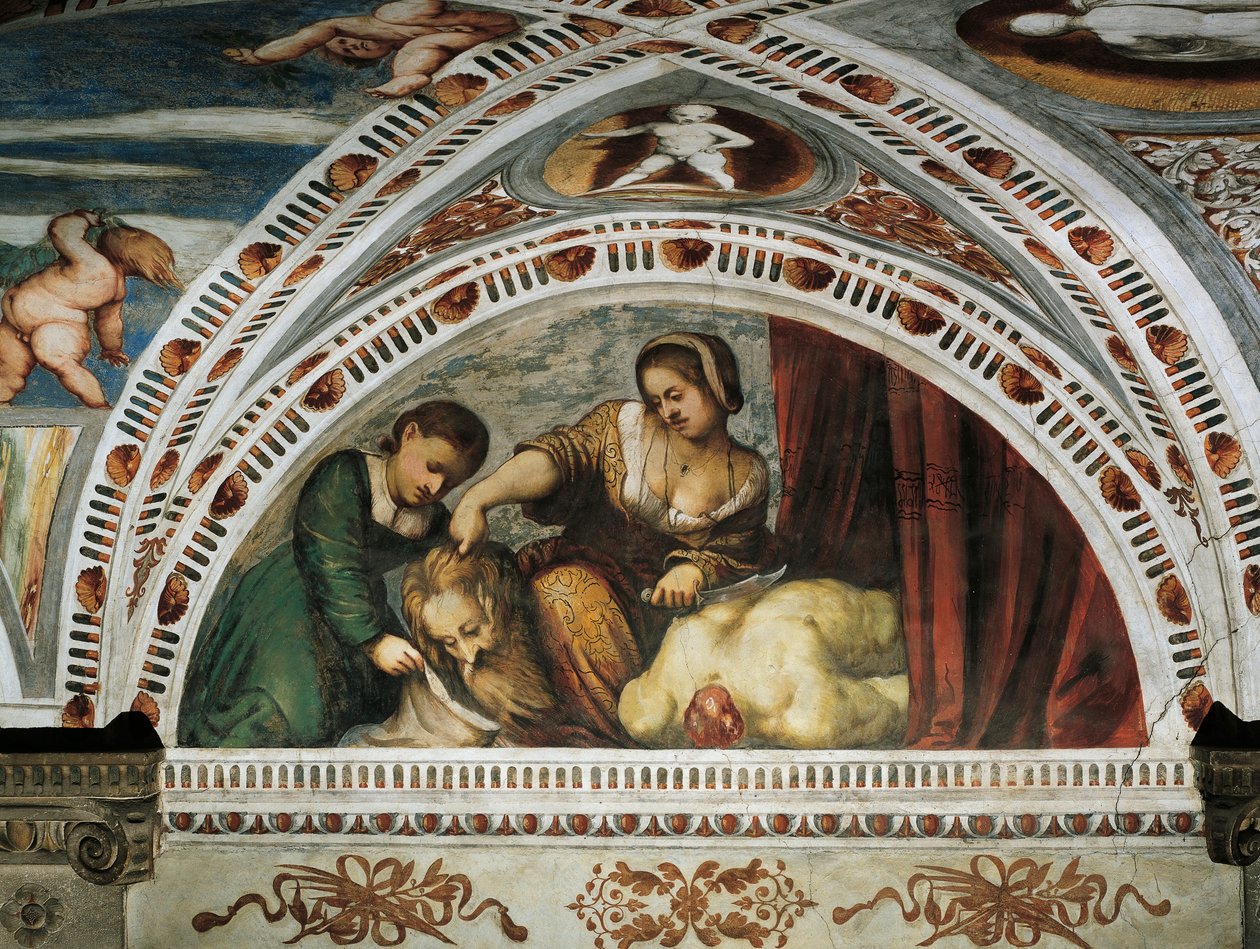 Historien om Judith og Holofernes, Detalje af fresker af Girolamo Romanino (ca 1484-efter 1559), bestilt af Bernardo Clesio af Girolamo Romanino