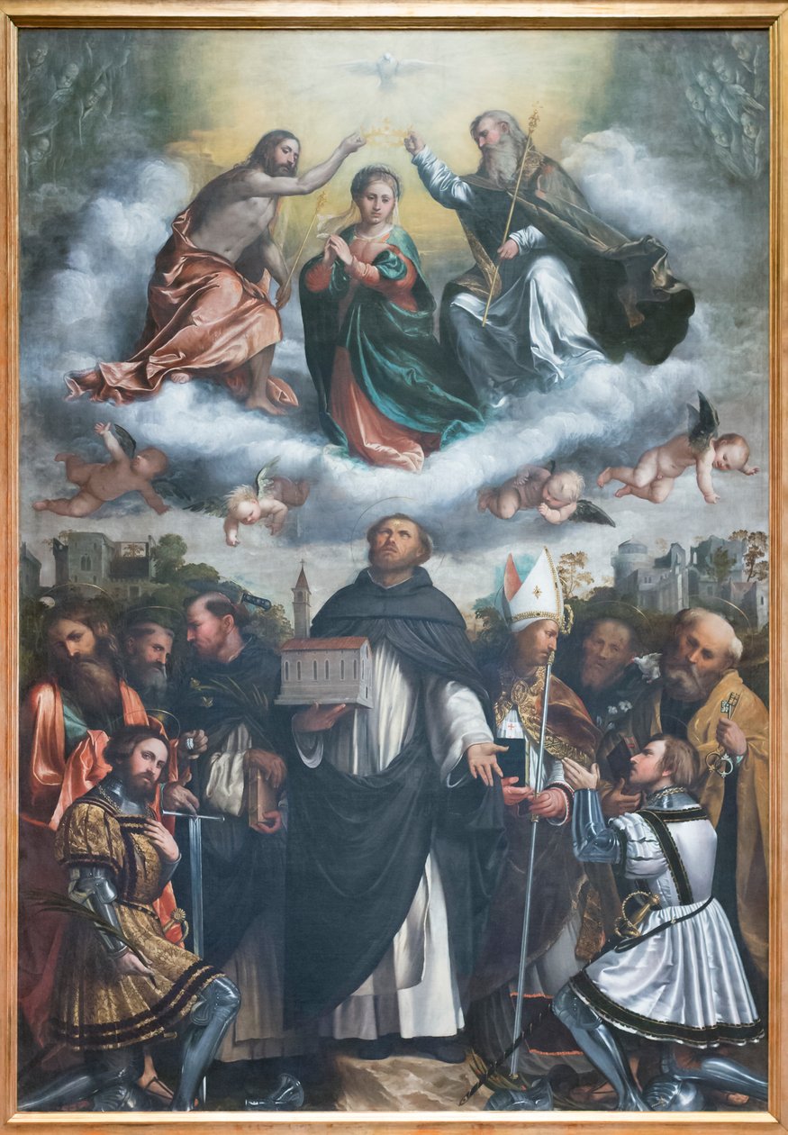 Kroningen af Jomfru Maria og den hellige Dominikus af Girolamo Romanino