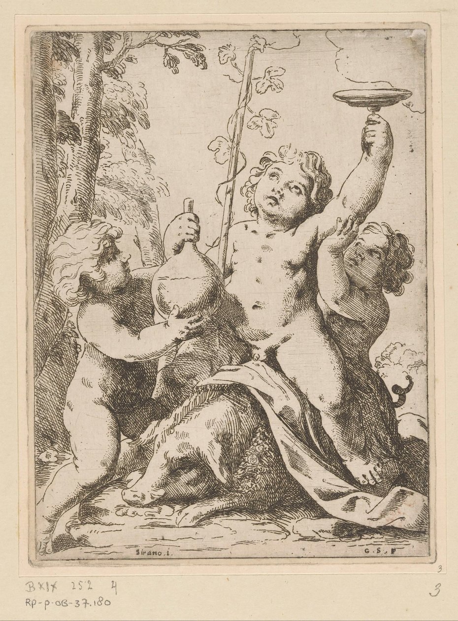 Bacchanal med tre unge af Girolamo Scarselli