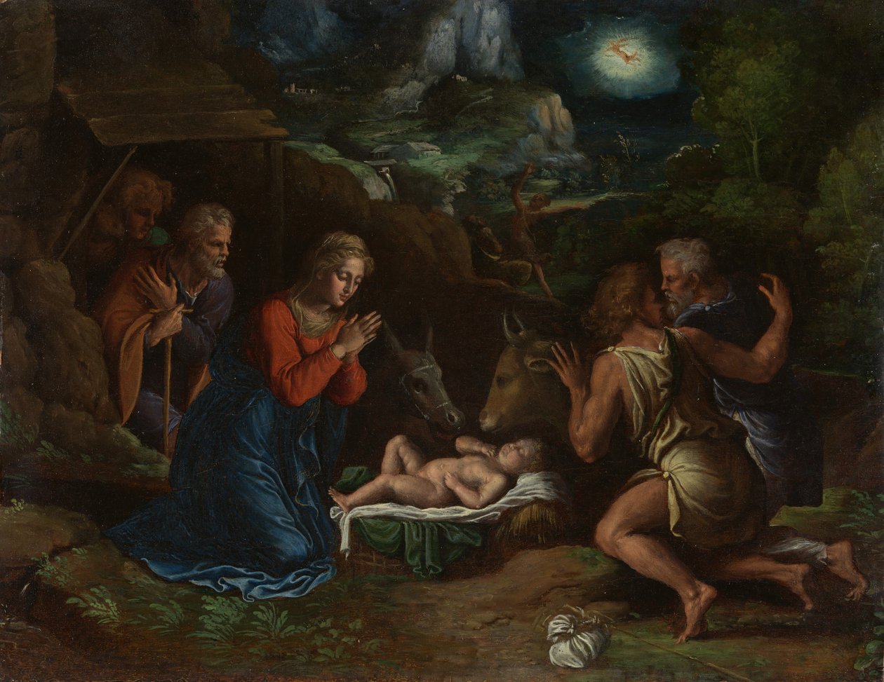 Hyrdernes tilbedelse, ca. 1535-40. af Girolamo da Carpi