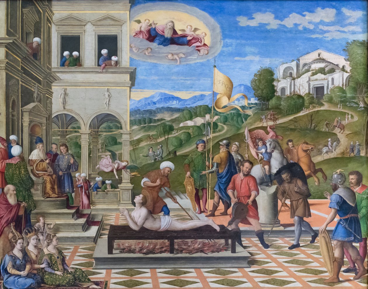 Martyrium af St. Lawrence af Girolamo da Santacroce