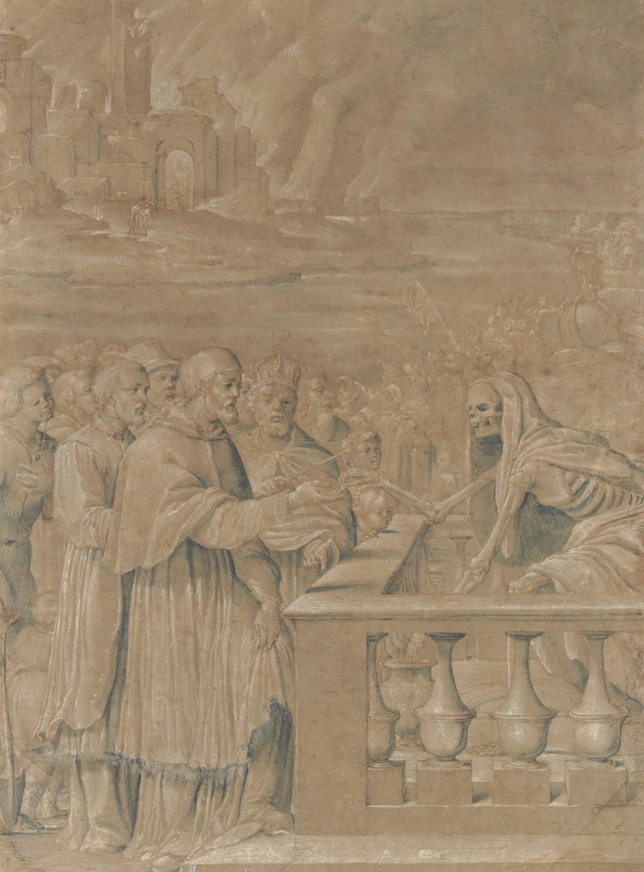 Allegori om dødens triumf over kirke og stat, ca. 1538-44. af Girolamo da Treviso