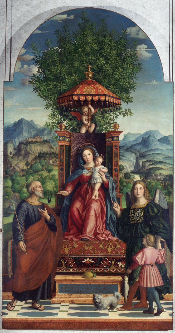 Madonna med paraplyen af Girolamo dai Libri, Castelvecchio Museum af Girolamo dai Libri