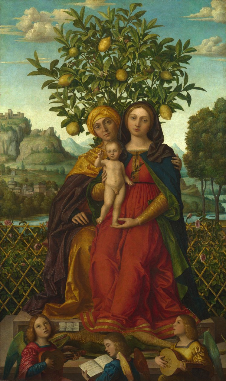 Jomfruen og barnet med den hellige Anne, ca 1510-1520 af Girolamo dai Libri