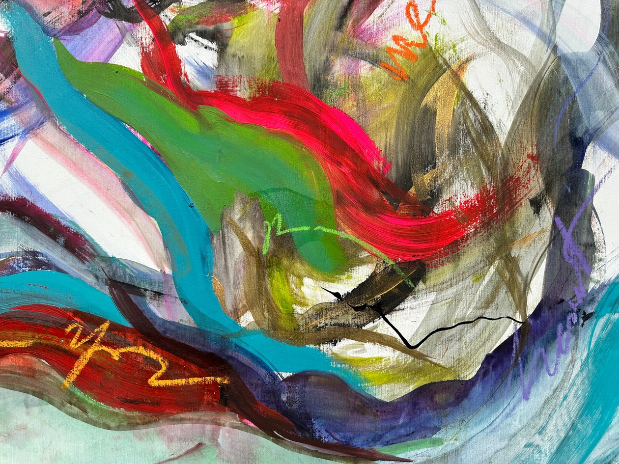 Entangled Feelings (akryl på lærred) af Gisela Gaffoglio