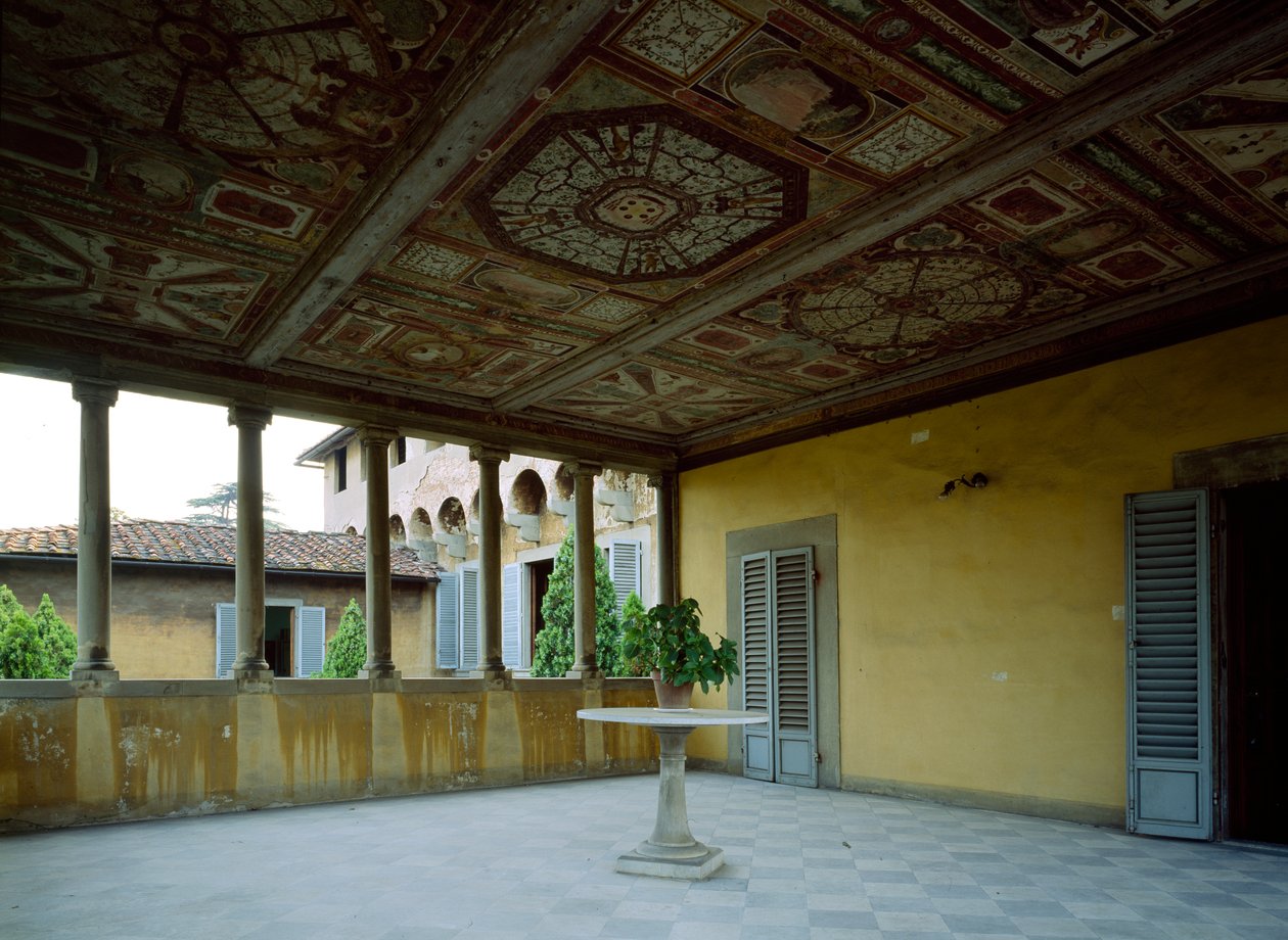 Interiør af loggiaen, Villa Medicea di Careggi af Giuliano Giamberti da Sangallo