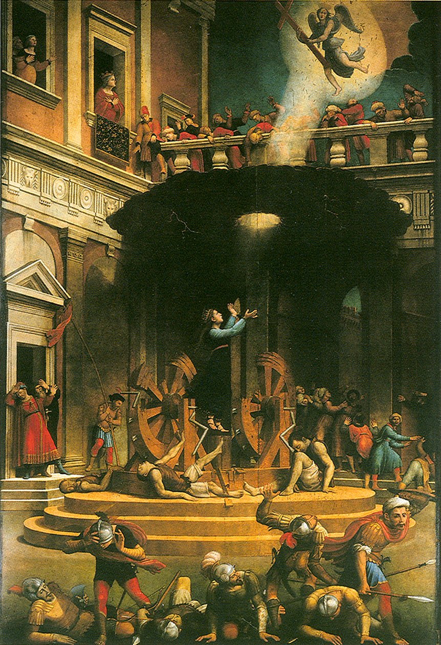 Sankt Katarina af Alexandrias martyrium, 1530-1540 af Giuliano Bugiardini