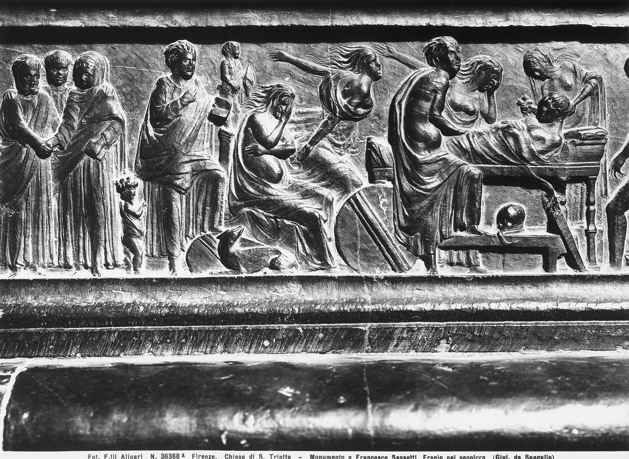 Relief fra monumentet til Francesco Sassetti, Santa Trinita, Firenze, ca. 1472-1516 (marmor) af Giuliano Giamberti da Sangallo