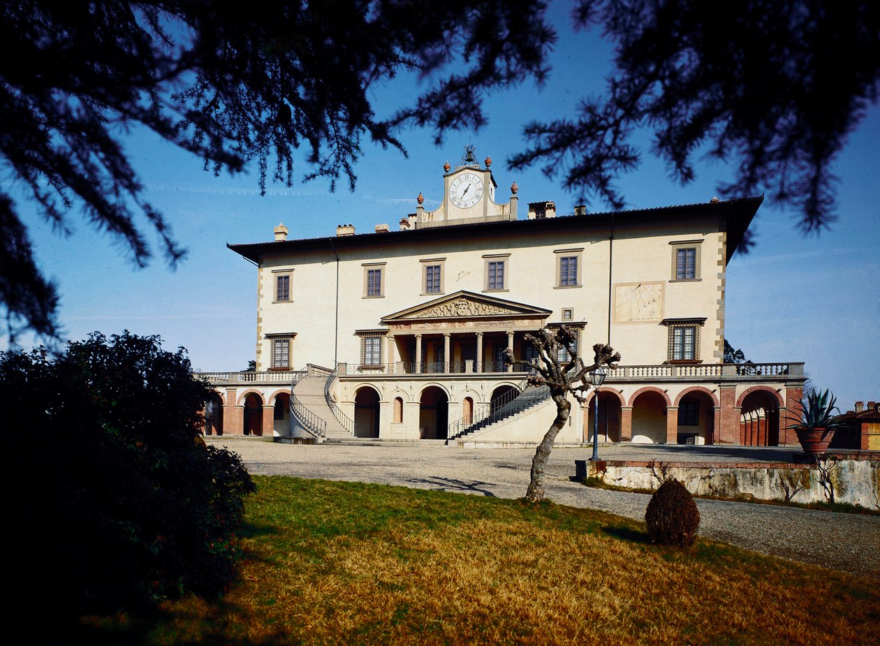 Villa Medicis (Medici Villa); Udsigt over Villa Ambra a Poggio a Caiano startede i 1485 på et projekt af Giuliano da Sangallo. af Giuliano Giamberti da Sangallo