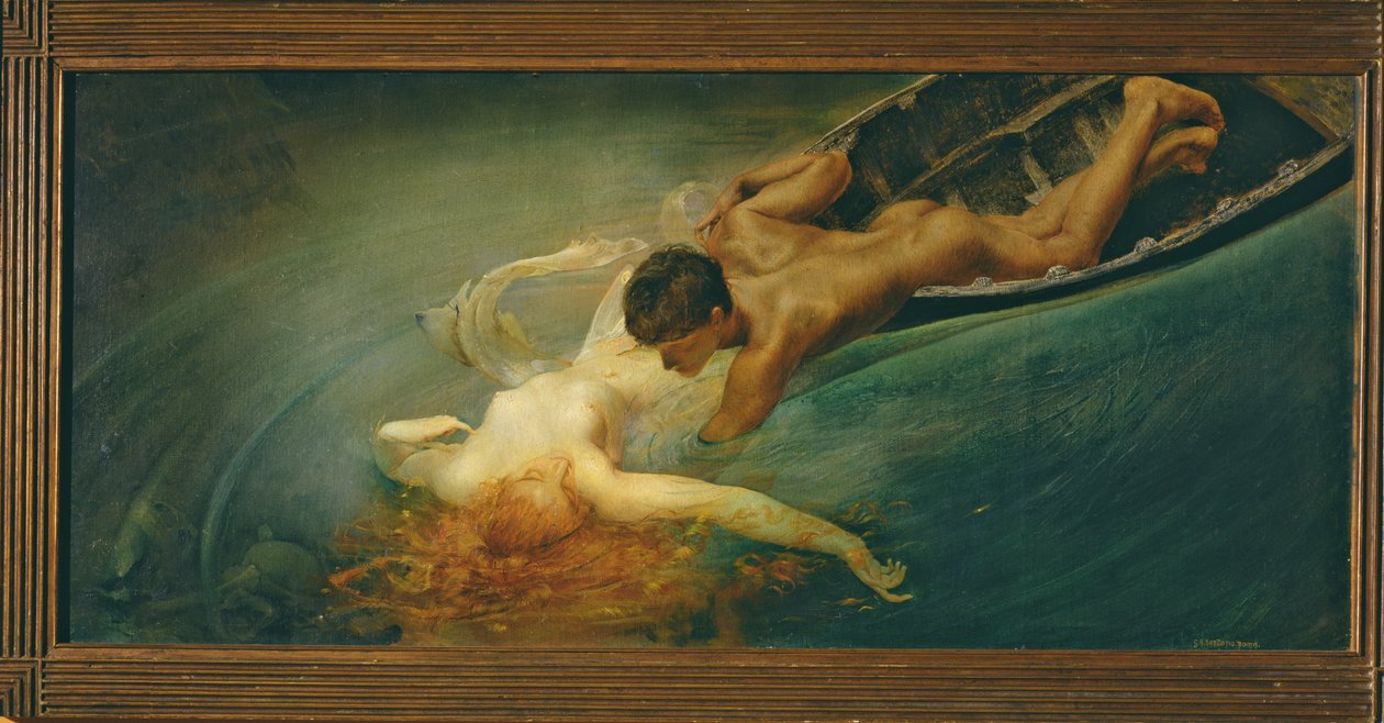 Sirenen (Grøn Afgrund) 1893 af Giulio Aristide Sartorio