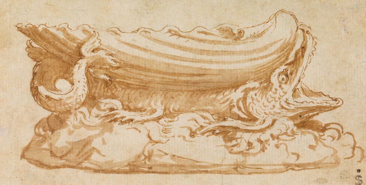 Design til en saltcellar af Giulio Romano