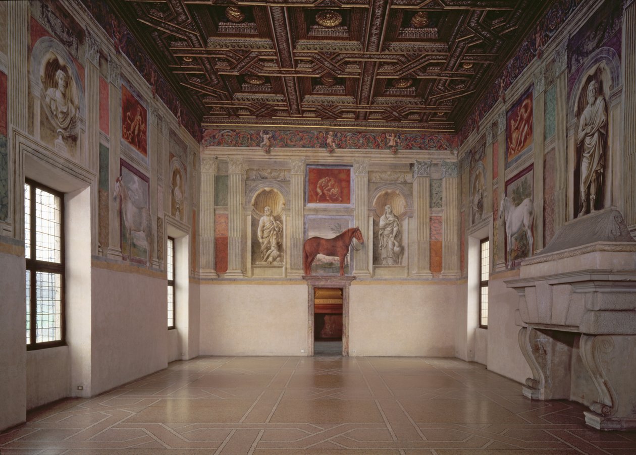 Udsigt over Hestenes Hall, 1528 af Giulio Romano