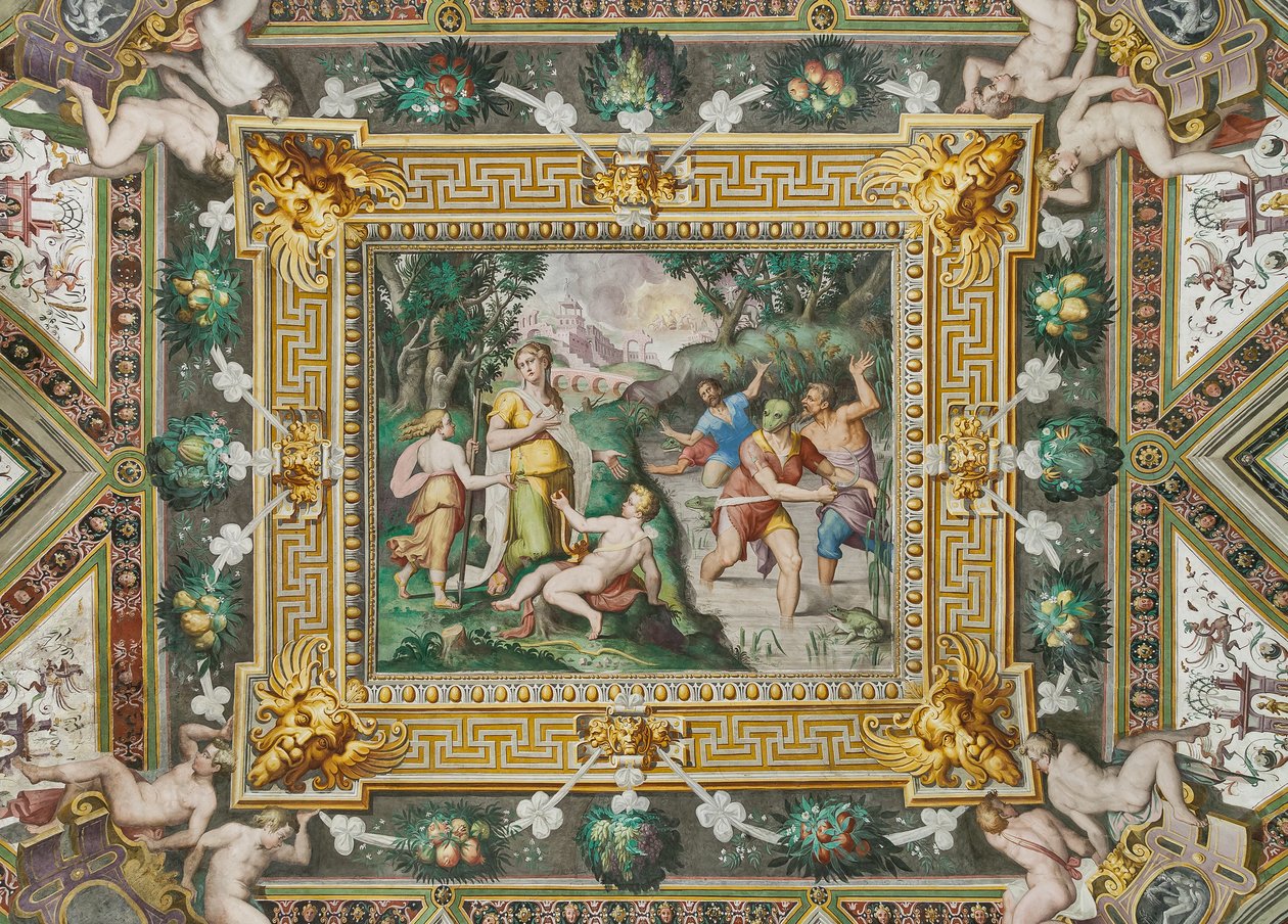 Hall of Latona: Gudinden, Rocca dei Rossi, San Secondo, Parma, Italien af Giulio (school of) (attr.to) Romano