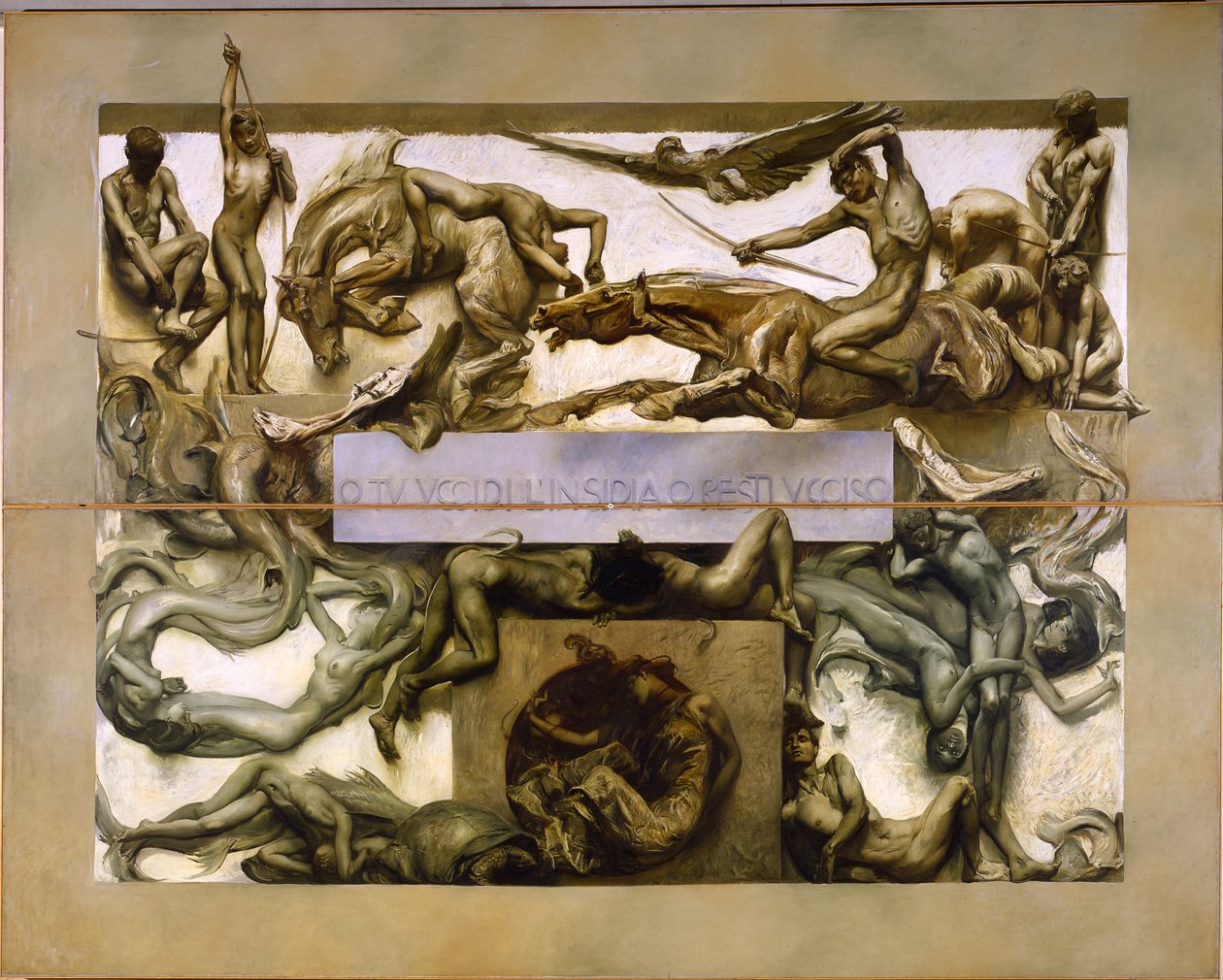 Mørket fra cyklen The Poem of Human Life, 1907. af Giulio Aristide Sartorio