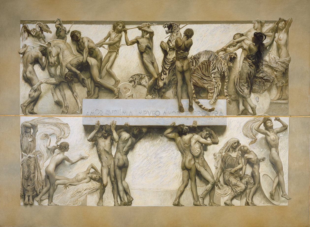 Kærlighed fra menneskelivets cyklus (se også 97837-39) af Giulio Aristide Sartorio