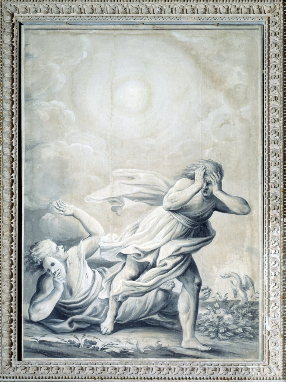 Allegori om sandheden, der afslører tingenes essens og skæmmer svindel og forræderi (Maleri, ca. 1820-1826) af Giulio Ballino