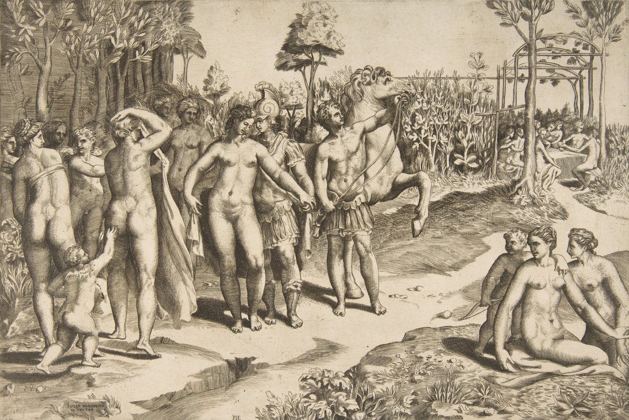 Alexander og Roxana, 1531-76. af Giulio Bonasone