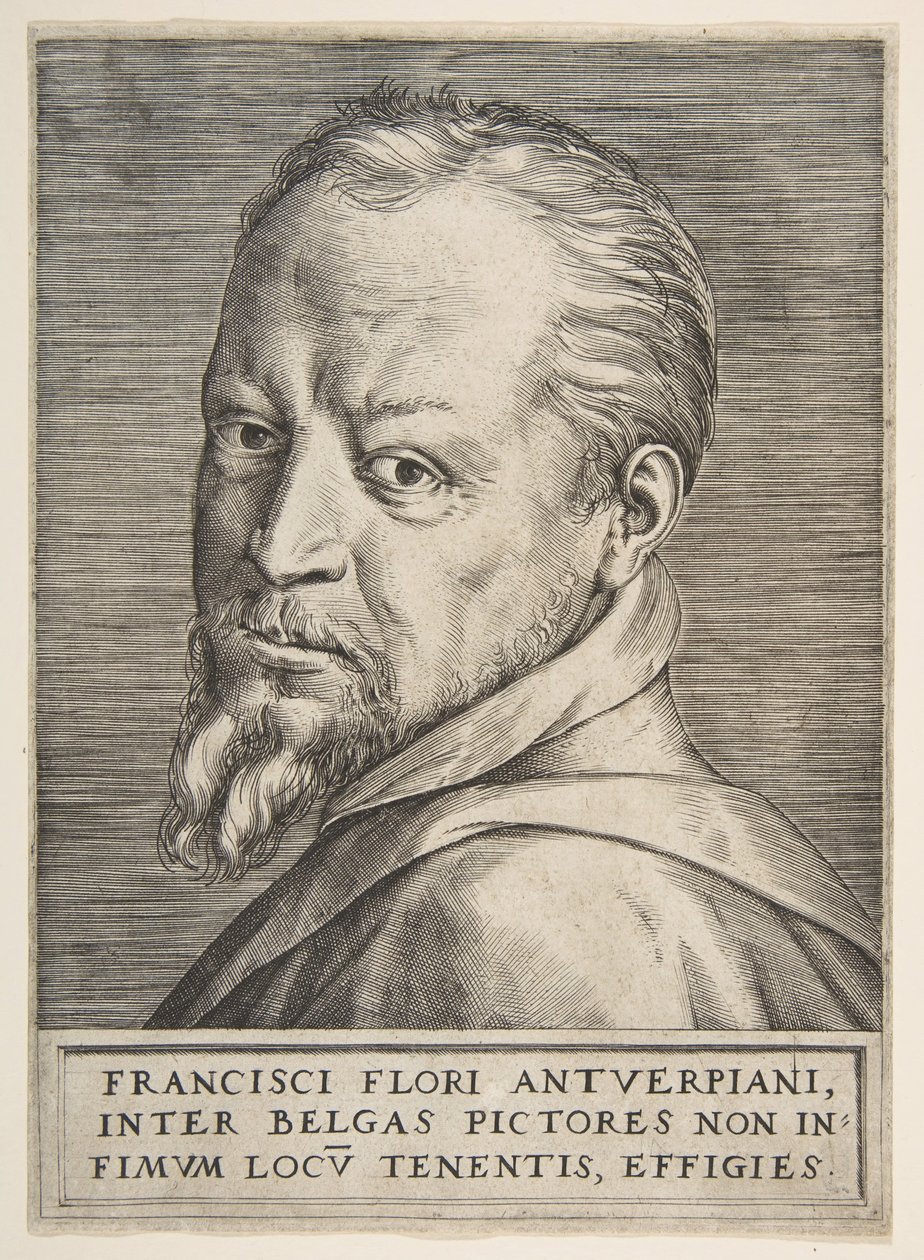 Busteportræt af Frans Floris, 1531-76. af Giulio Bonasone