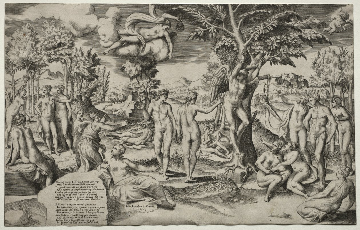 Kærlighed i Elysian Fields af Giulio Bonasone