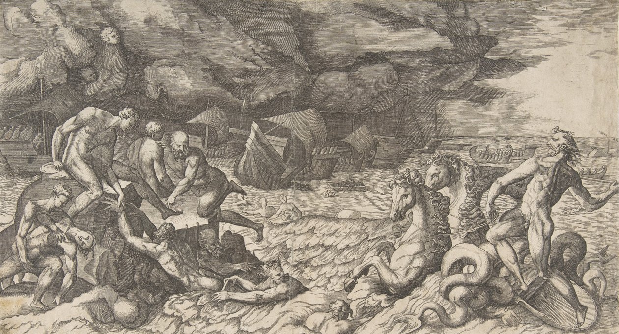 Neptun beroliger stormen Aeolus rejst mod Aeneas