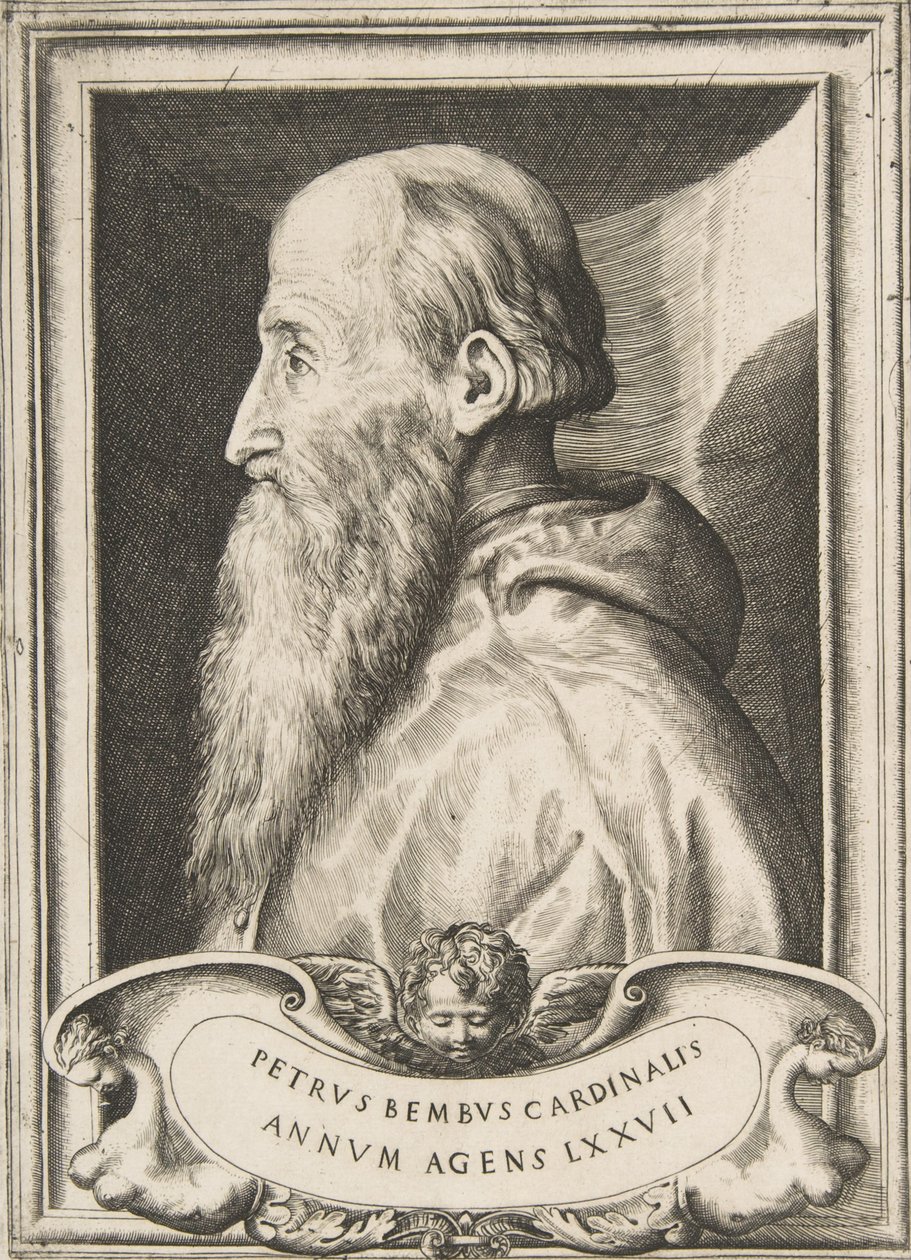 Portræt af kardinal Pietro Bembo mod venstre, 1572. af Giulio Bonasone
